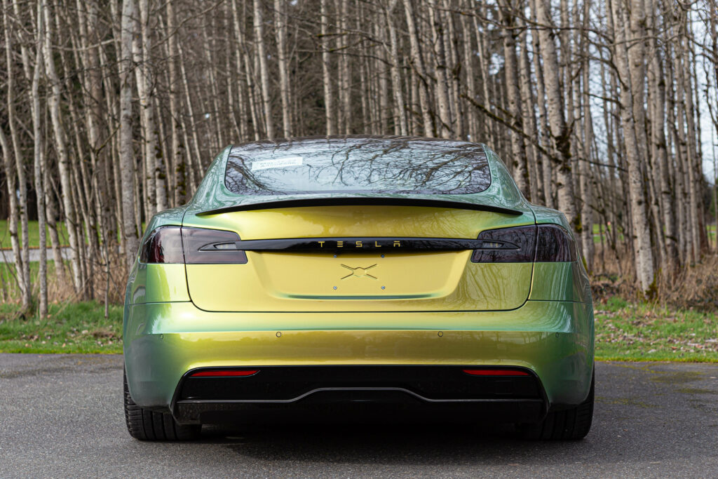 Tesla Model S Plaid in Color Shifting Green PPF